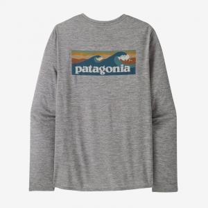 PATAGONIA Koszulka męska Men's Long-Sleeved Capilene Cool Daily Graphic Shirt Waters boardshort logo abalone blue: feather grey-S