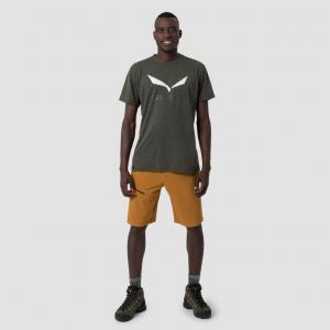 SALEWA Koszulka męska SOLIDLOGO DRY M T-SHIRT dark olive melange-M