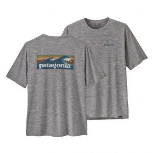 PATAGONIA Koszulka męska CAP DAILY GRAPHIC WATERS Boardshort Logo Abalone Blue: Feather Grey-M