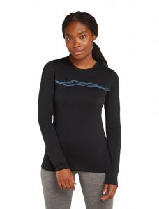 ICEBREAKER Koszulka termoaktywna damska Women Merino 200 Oasis LS Crewe Mountain Pulse black-L