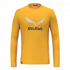 SALEWA Koszulka męska Solidlogo Dry M L/S Tee gold-L