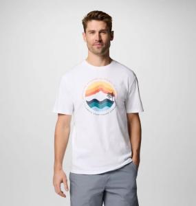 COLUMBIA Koszulka męska Path Lake Graphic Tee II white/circular linescape-S