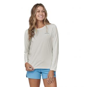 PATAGONIA Koszulka damska W's L/S Capilene Cool Daily Graphic Shirt Waters boardshort logo light plume grey: white-XL
