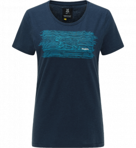 HAGLOFS Koszulka damska Trad Tee Print Women tarn blue-M