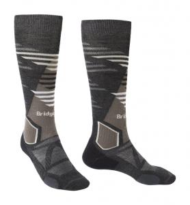 BRIDGEDALE Skarpety narciarskie męskie Lightweight Merino Performance Over Calf graphite/bungee-M