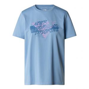 THE NORTH FACE Koszulka damska W Foundation Traces Graphic Tee steel blue-S