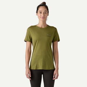 PATAGONIA Koszulka damska W's Cap Cool Merino Blend Graphic Shirt fitz roy strata: rinsed green-S