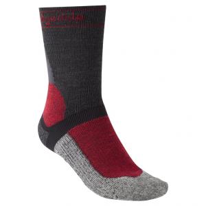 BRIDGEDALE Skarpety rowerowe męskie Men's Winter Weight T2 Merino Sport Boot graphite/red-L