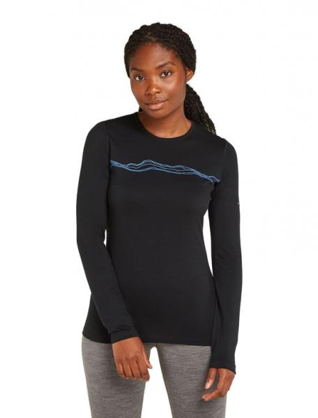 ICEBREAKER Koszulka termoaktywna damska Women Merino 200 Oasis LS Crewe Mountain Pulse black-M