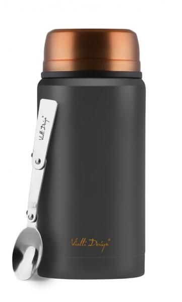 VIALLI DESIGN Termos obiadowy FUORI 750 ml czarny rose gold