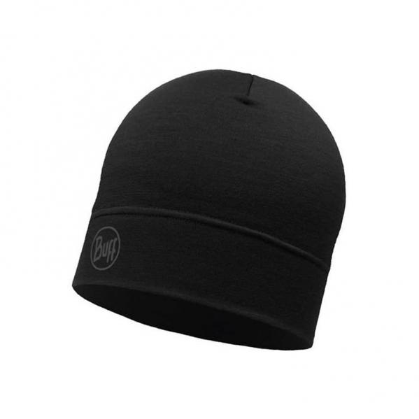 BUFF Czapka LIGHTWEIGHT MERINO WOOL HAT solid black