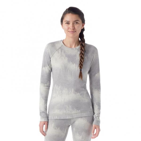 SMARTWOOL Bluza termoaktywna damska W'S Classic Thermal Merino Base Layer Crew Boxed light gray foggy pines r.M