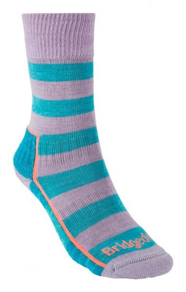 BRIDGEDALE Skarpety damskie HIKE LW MERINO PERFORMANCE BOOT WMNS PATTERN Turquoise/Lilac-M