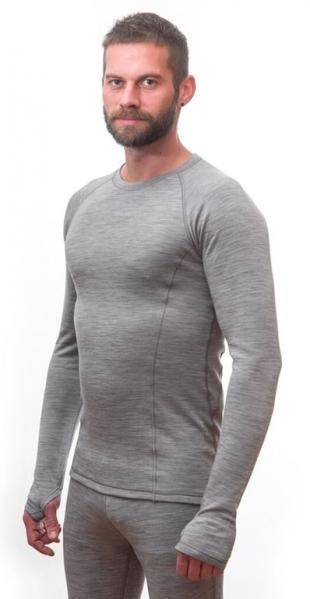 SENSOR Koszulka męska Merino Bold Tee LS Men cool gray-XL