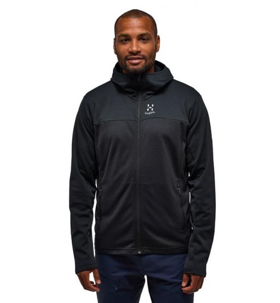 HAGLOFS Bluza męska Lark Mid Hood Men true black-L