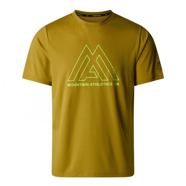 THE NORTH FACE Koszulka męska M Mountain Athletics 24/7 SS Tee amber green-L