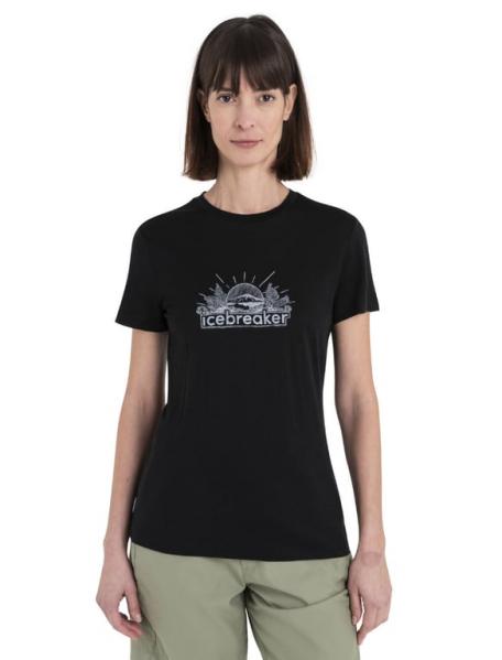 ICEBREAKER Koszulka damska Women Merino 150 Tech Lite III SS Tee IB Grown Naturally black-S
