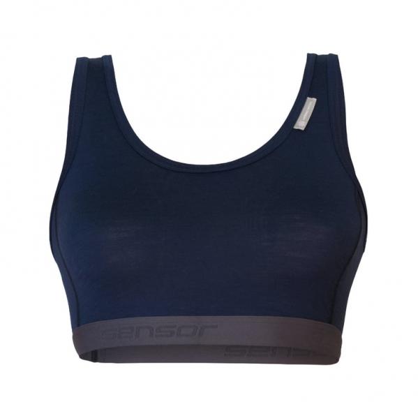 SENSOR Biustonosz MERINO ACTIVE BRA WOM deep blue-S