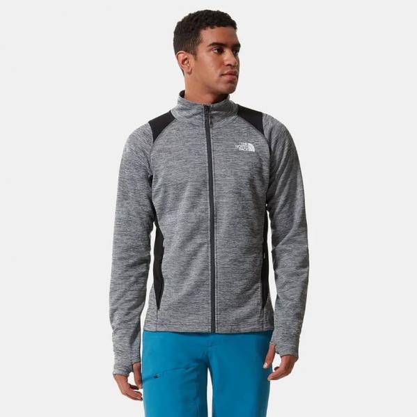 THE NORTH FACE Bluza techniczna męska AO MIDLAYER FZ asphalt grey light heather-tnf black-S