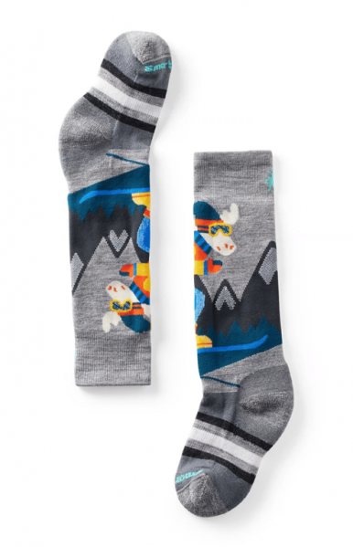 SMARTWOOL Skarpety dziecięce Kids' Wintersport Full Cushion Mountain Moose Pattern OTC Socks light gray-M