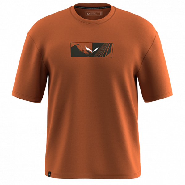 SALEWA Koszulka męska Eagle Hybrid Loose T-Shirt M bombay brown-XL