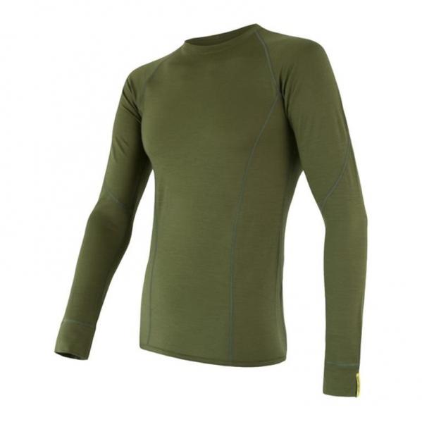 SENSOR Termoaktywna bluzka męska MERINO ACTIVE TEE LS-XL-Oliwkowy