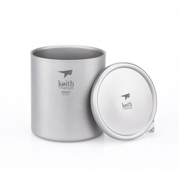 KEITH Kubek tytanowy z pokrywką Double-Wall Titanium Mug With Lid 600 ml