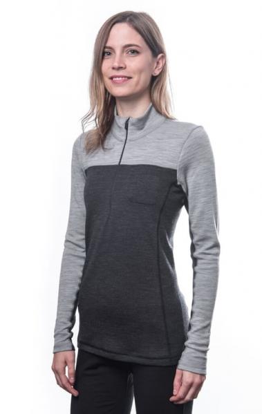 SENSOR Koszulka damska Merino Bold Wom Tee LS Zip anthracite/cool gray-S