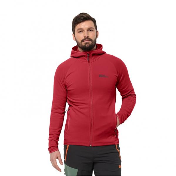 JACK WOLFSKIN Kurtka polarowa męska Baiselberg Hooded Fz M red glow-S