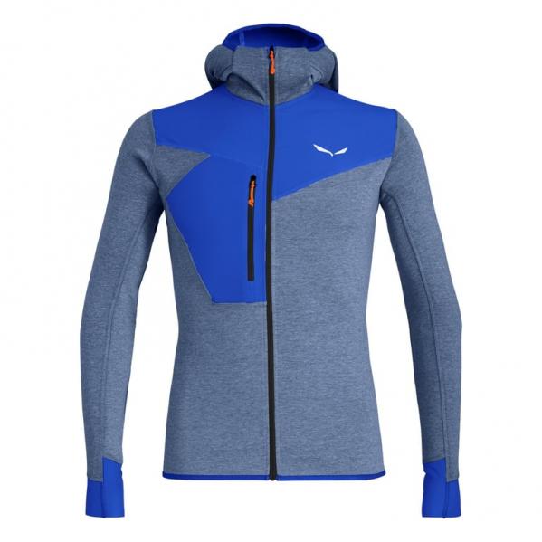 SALEWA Bluza męska Puez 2 Dry M L/S Hood Fz Tee electric melange r.L