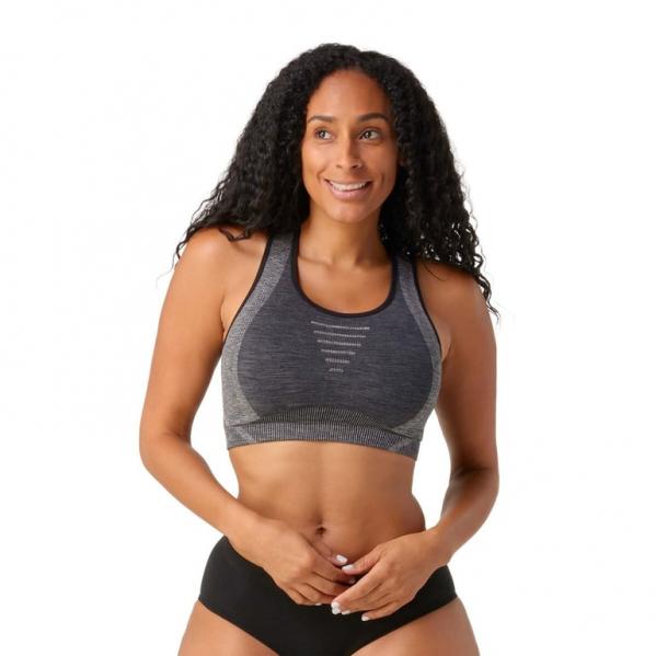 SMARTWOOL Biustonosz Women's Intraknit Racerback Bra black heather-S