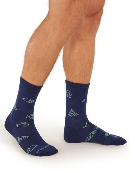 ICEBREAKER Skarpety męskie Men Merino Lifestyle Ultralight Crew Camp Ess royal navy/cloud ray-S