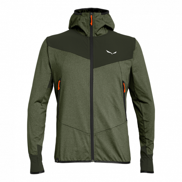 SALEWA Bluza męska Agner Hybrid PL/DST M FZ Hdy dark olive melange/0910-XL