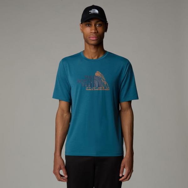 THE NORTH FACE Koszulka męska M Mountain Foundation SS Tee mallard blue-M