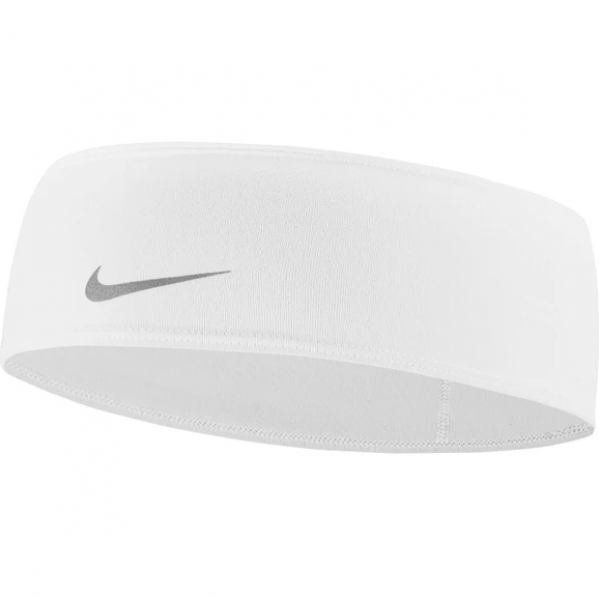 NIKE Opaska DRI-FIT SWOOSH HEADBAND 2.0 white/silver