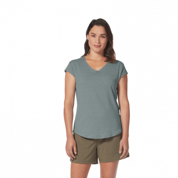 ROYAL ROBBINS Koszulka damska VACATIONER V-NECK S/S Lt Slate-S