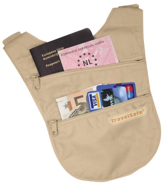 TRAVELSAFE Portfel piersiowy Holster Wallet beige