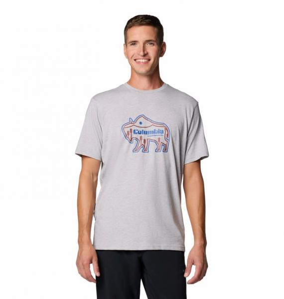 COLUMBIA Koszulka męska Rockaway River Outdoor SS columbia grey heather-M