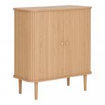 SELSEY Komoda dwudrzwiowa Nikko 80 cm jasnobrązowa lamele