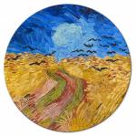 SELSEY Obraz okrągły Pole pszenicy z krukami Vincent van Gogh średnica 80 cm