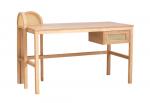 SELSEY Biurko Crattale 130x60 cm z rattanowymi akcentami