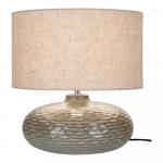 SELSEY Lampa stołowa Canver beżowy abażur na ceramicznej podstawie