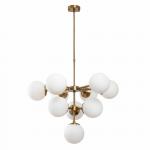 SELSEY Lampa wisząca Horrelf x10 złota/ mleczne klosze