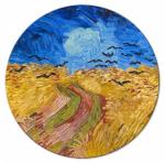 SELSEY Obraz okrągły Pole pszenicy z krukami Vincent van Gogh średnica 60 cm