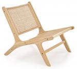 SELSEY Fotel wypoczynkowy Raphan drewno lite/ rattan