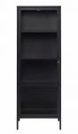 SELSEY Wysoka witryna metalowa Zeins pojedyncza 160 cm czarna
