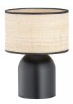 SELSEY Lampka nocna Zingic 35 cm czarna z rattanowym abażurem