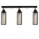 SELSEY Lampa sufitowa Naomet x3 ze spotami 63 cm czarna