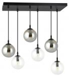 SELSEY Lampa wisząca Fregene grafitowo-transparentna x6