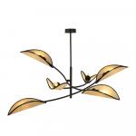 SELSEY Lampa wisząca Farang x6 czarno-rattanowa